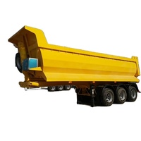 Heavy Duty 3/4 Essieu 40/60 Tonnes En Forme De U Arrière Dump Semi-Remorque Hydraulique En Acier Benne Remorque