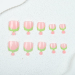 Uñas Postizas Francesas Verdes Creativas para los Pies, 24 Piezas, Uñas Postizas de ABS de Cobertura Completa para <span class=keywords><strong>Manicura</strong></span> Instantánea - Product Image 4