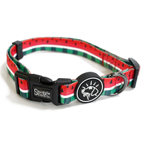 Beau collier pour animaux de compagnie Vegen Aqua brillant à sublimation collier de chien en nylon marron réglable personnalisé avec boucle imprimée avec logo anneau en D