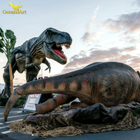 Modèle de dinosaure animatronique grandeur nature réaliste pour parc d'attractions