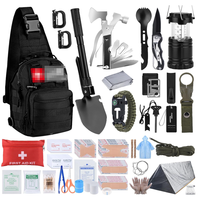 Kit de survie 251 pièces, équipement de survie d'urgence, trousse de premiers soins avec sac, essentiels de camping pour les tremblements de terre, la randonnée et les activités de plein air