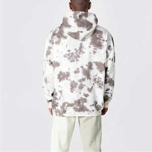 Sudadera con capucha y cremallera de forro polar con efecto tie-dye para hombre, informal, deportiva, de invierno, 100% poliéster, forrada, de manga larga, holgada, ecológica y personalizable. - Product Image 6