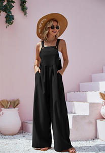 Women's Summer Blend Wide Leg Overalls <strong>Jumpsuit</strong> Casual Sleeveless <strong>Baggy</strong> Overall <strong>Jumpsuit</strong> for Vacation - Product Image 5