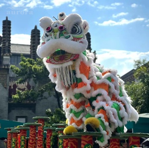 Costume de danse du lion chinois traditionnel pour adultes, en laine pelucheuse Shengchi, pour spectacles sur scène, festivals et événements personnalisés du Nouvel An chinois - Product Image 4