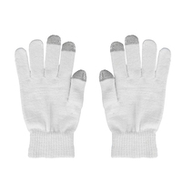 Moufles ou Gants en Tricot Acrylique Noirs Chauds d'Hiver Tactiles à Logo Personnalisé