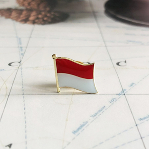 Pin Bendera Nasional Indonesia, Bros Kristal Epoksi Logam Enamel, Lencana Cat, Souvenir, Bros Kepribadian, Hadiah Kenang-kenangan - Product Image 1