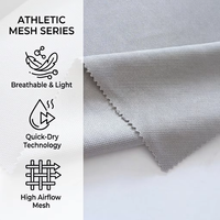 Tissu tricoté jacquard 100 % polyester ANONO, 280 GSM, poids moyen, respirant et extensible pour vêtements
