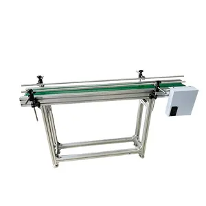 Customized Movable Mini PVC Green Flat Belt Conveyor For Industrial Assembly Production Line And Workshop