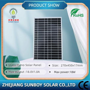 แผงโซลาร์เซลล์จีน 18V สำหรับขาย 18W 36 เซลล์ โมโนโฟโตโวลตาอิก 20 วัตต์ แผ่นเซลล์แสงอาทิตย์ SS-18W - Product Image 3