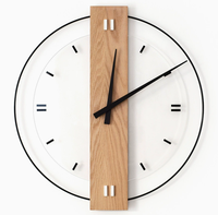 Jam Dinding Sederhana, Gaya Nordik Modern, Kayu Solid, Bentuk Persegi, Operasi Senyap, Sempurna untuk Dekorasi Kamar Tidur dan Gaya Pribadi.