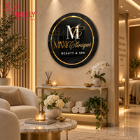 Enseigne en acrylique personnalisée avec logo, plaque murale 3D pour spa, salon de beauté, clinique, réception et décoration d'entreprise
