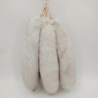 Véritable fourrure d'animal 40 cm Fluffy Blue fox Fur Tail Keychain Gray White fox Tail