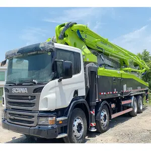 Çin düşük fiyat kullanılan en İyi satış Scania 56 ölçer Zoomlion 6RZ beton pompası kamyon satılık