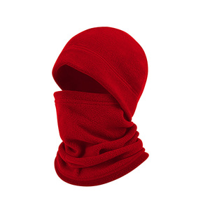 Fleece Cycling Face Mask And Hat Set Warm For Winter Sports Outdoor Mountaineering Skiing Adult Solid Color Neck Warmer - Product Image 5