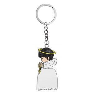 Portachiavi in Metallo Personalizzato a Forma di Angelo con Aureola, Tipo Senza Confezione - Product Image 1