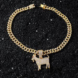 Nouveau Collier Homme 2026 Style Hip-Hop Rap avec Pendentif Chèvre, Plaqué Or et Argent, Personnalisé, Style Punk Urbain, Bijoux Tendance en Gros - Product Image 4