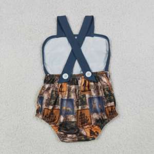 SR4032 RTS Infant Baby pink crab bows print <b>Kids</b> Wholesale Romper Sleeveless Jumpsuit boy <b>Bubble</b> - Product Image 4