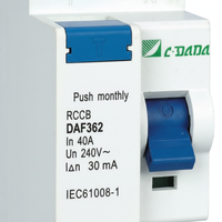 Disjoncteur différentiel DAF360 RCCB 2 pôles 32A, protection contre les fuites 240V AC, module MCB