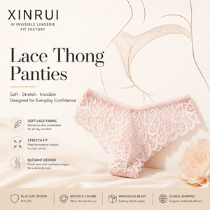 Tanga de Encaje para <span class=keywords><strong>Mujer</strong></span>, <span class=keywords><strong>Ropa</strong></span> <span class=keywords><strong>Interior</strong></span> de Encaje Suave y Elástica, Bragas Transpirables y Sexys, Tallas Grandes, Venta al Por Mayor, Fabricante OEM ODM - Product Image 4