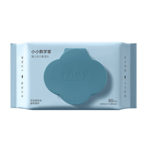 Toallitas húmedas para bebés October Crystal, 80 unidades, 140 mm x 185 mm, cuidado de manos y boca, paquete familiar - Product Image 1