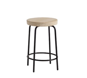 Modern Unique Backless Bar <b>Stool</b> with Sturdy Metal Legs Wooden Top for Hotel Dining Basement Living Room Outdoor Mall Use - Product Image 1