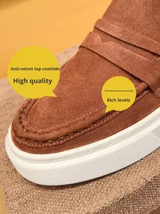 נעלי סליפ-און עם סוליית PVC שחורה ולבנה, סוליית PU, גזרה רחבה, דוגמה אחידה - Product Image 3