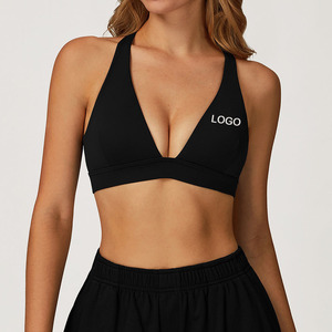 Soutien-gorge de <span class=keywords><strong>sport</strong></span> personnalisé, nouveau design, pour yoga et fitness, <span class=keywords><strong>maintien</strong></span> élevé, respirant, léger, col en V profond, bretelles croisées, soutien-gorge de course pour femmes - Product Image 5
