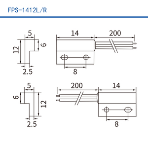 HKFAST FPS-1412L FPS-1412R สวิตช์แม่เหล็กแบบรีด ตัวเรือนกันไฟ ABS ขั้วต่อ XH2.54 สาย UL1007 - Product Image 2