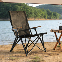Chaise Sea Dog à dossier haut, inclinable, pliable, portable, pour l'extérieur, avec tissu Oxford et structure en fer, pour la plage, la pêche, le jardin