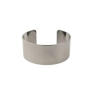 Đơn giản Cuff Bangle với trống phẳng dập thép không gỉ rộng Cuff Vòng đeo tay cho phụ nữ và nam giới