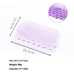 <span class=keywords><strong>Bac</strong></span> à glaçons en <span class=keywords><strong>silicone</strong></span> à 37 grilles avec <span class=keywords><strong>couvercle</strong></span> écologique pour un usage domestique Moule à glaçons bricolage facile à libérer - Product Image 3