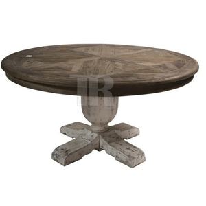 Meubles de maison de style français, table à manger classique en bois massif, table ronde de style nordique pour restaurant - Product Image 4