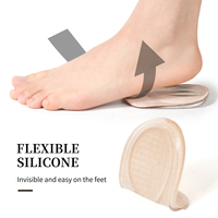 Coussinets de talon en gel auto-adhésifs à particules en grille, antidérapants, absorbant les chocs, inserts de chaussures ajustables demi-pointure