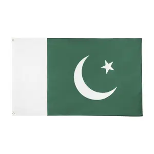 Stampa a sublimazione del Logo personalizzato di prezzi economici all'ingrosso della bandiera del poliestere del Pakistan all'ingrosso a buon mercato