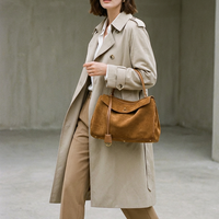 main en cuir véritable daim personnalisé pour femmes Matte Nubuck Totes Borse in Pelle Scamosciata Professional Lady Satchel