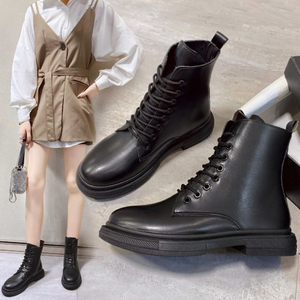 Mujer estilo británico otoño sin mangas diseño transpirable versátil suela gruesa botas cortas primavera y otoño suela bota - Product Image 1