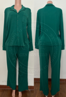 Ensemble de pyjama côtelé en modal et coton pour femme, personnalisable OEM, luxueux, doux, long, pour l'hiver, vêtements de détente, pyjama boutonné pour femme