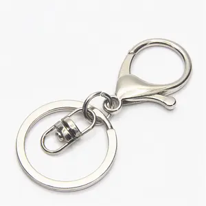 30mm Key Chains Key Rings Round gold silver color Lobster Clasp Keychain Diy key chain