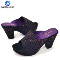 Magnifiques Sandales Sinya de Qualité Supérieure Italiennes avec Pierres à Talon Haut pour Femmes Chaussures de Mariage et de Soirée