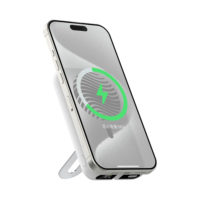 Station d'alimentation sans fil magnétique ultra-mince 10000 mAh, charge rapide 15 W, type C, affichage LED, batterie externe