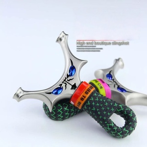 Tête ronde tigre volant acier inoxydable grand arc porte diable monstre compétition extérieure plat cuir fronde - Product Image 3