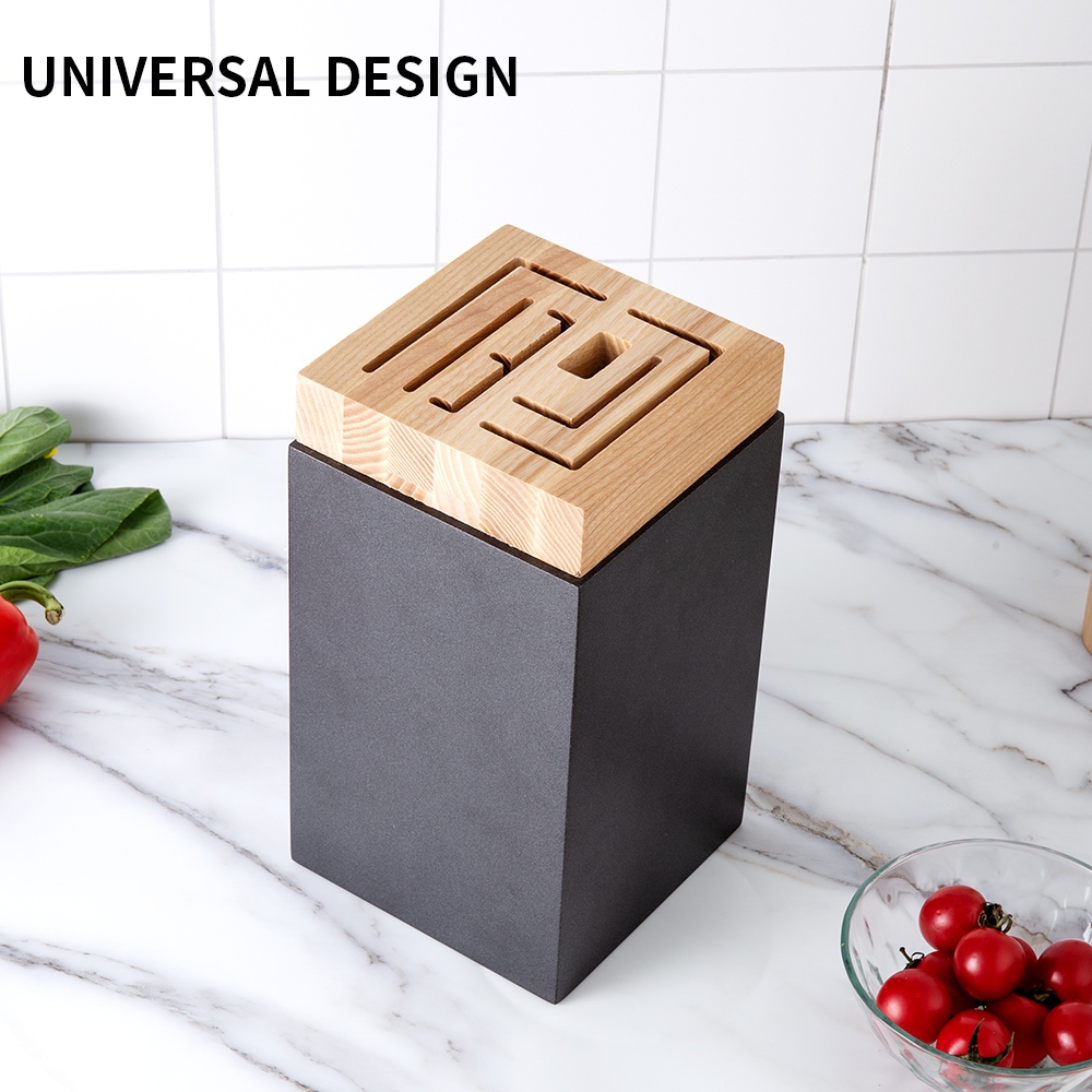 Деревянный прямоугольный держатель для хранения ножей с ножницами