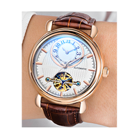 Montres automatiques mécaniques en acier de style professionnel, avec conception d'usine et personnalisation similaire au mouvement Flywheel GMT, pour marque privée