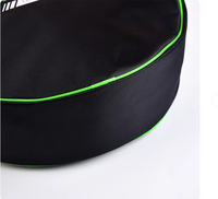 Étui de batterie rond de haute qualité avec design élégant noir et vert fluo pour batteurs et musiciens