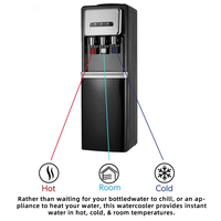 Distributeur d'eau électronique réfrigéré chaud/froid sur pied à chargement par le haut