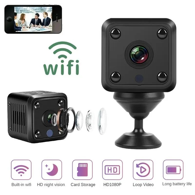 WiFi IP Camera HD 1080P Wireless Mini Camera Cam Night Vision Smart Home Sports Monitor Built-in Battery CCTV