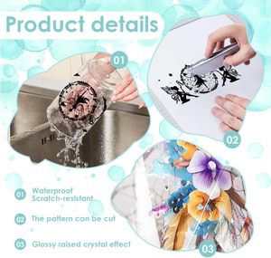10 feuilles d'autocollants de transfert UV DTF, pour gobelets en verre, autocollants imperméables, étiquettes adhésives pour la décoration de bouteilles <span class=keywords><strong>et</strong></span> de tasses - Product Image 4