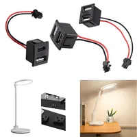 Prise de charge USB double couche avec connecteur femelle de type C et prise de charge USB femelle pour lampe avec câble