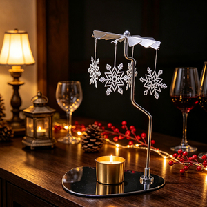 Kreative Hängende Edelstahl-Kandelaber-Dekorationen Rotierender Wärmebetriebener Kerzenhalter Personalisiertes Geschenk Metall-Kerzenständer - Product Image 6
