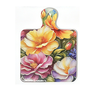 Al por mayor Salvamanteles de cerámica con diseño floral acuarela y contorno dorado, resistente al calor para cocina